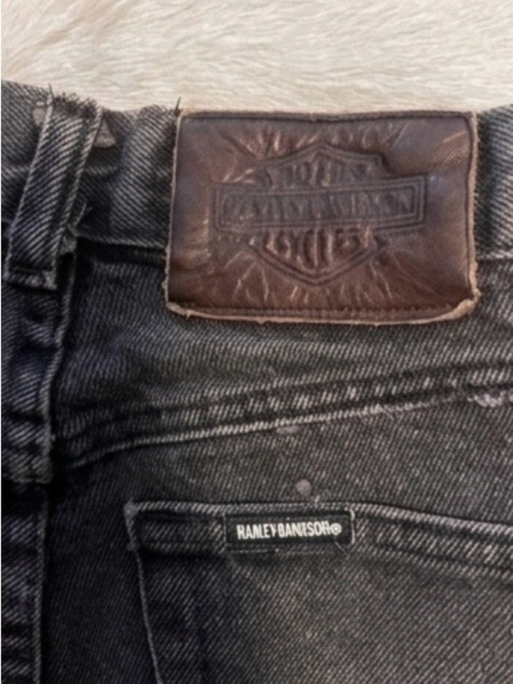 Harley-Davidson Black Denim Cutoff Jean Shorts womens 8 - Picture 10 of 11